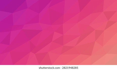 Abstract geometric low poly background with vibrant pink and orange gradient.