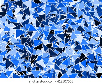 Abstract geometric low poly blue mosaic scattered background