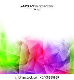 Abstract geometric low poly colorful pattern on white background. polygons design bright color. Vector illustration