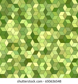 Abstract geometric low poly cubes ornament vector illustration. Seamless pattern. Green gradient mosaic texture background.