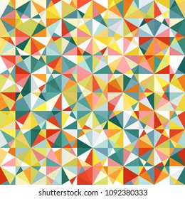 Abstract geometric low poly hexagon diamond triangle ornament vector illustration. Seamless pattern. Spring summer mosaic texture background for prints, textile, fabric, package, cover, greeting card