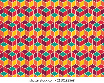 Resumen de la ilustración del vector de ornamento de triángulo de diamante de bajo peso geométrico hexagonal triangular. Patrón sin foco. Fondo de textura de mosaico de verano de primavera para impresiones, textiles, tela, embalaje, cubierta, tarjeta de saludo