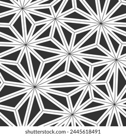 Abstract geometric low poly seamless vector pattern with triangles. Filled triangular shapes. Minimalistic design. Low poly art. Vector monochrome polygonal background.