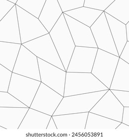 Abstractas patrón geométrico de Vector sin costura de poliéster bajo con azulejos. Diseño minimalista. Fondo poligonal monocromo con contorno de Vector. Patrón sin costuras de azulejos.