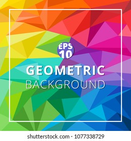 Abstract geometric low polygon colorful background. Triangle pattern texture. Vector illustration