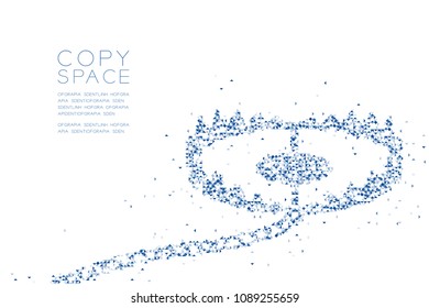 Abstract Geometric Low polygon square box pixel and Triangle pattern Animal Trap shape, business risk concept design blue color illustration on white background with copy space, vector eps 10
