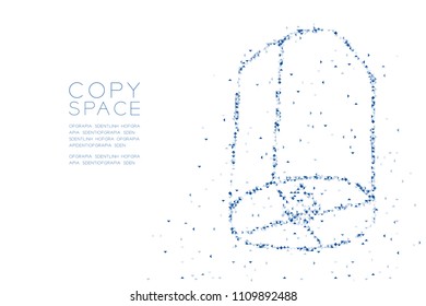 Abstract Geometric Low polygon square box pixel and Triangle pattern Balloon lantern shape, loy krathong concept design blue color illustration on white background with copy space, vector eps 10