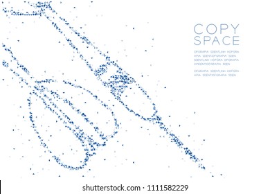 Abstract Geometric Low polygon square box pixel and Triangle pattern Dartboard game shape, business success concept design blue color illustration on white background with copy space, vector eps 10