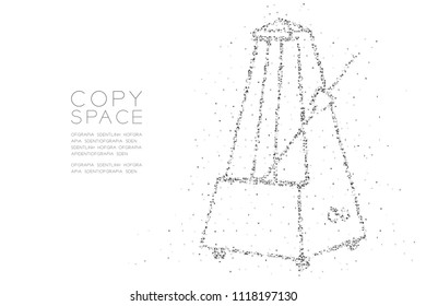 Abstract Geometric Low polygon square box pixel and Triangle pattern Metronome shape, music concept design black color illustration on white background with copy space, vector eps 10