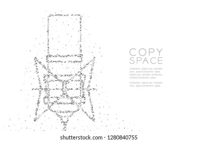 Abstract Geometric Low polygon square box pixel and Triangle pattern Retro Microphone, Music equipment concept design black color illustration on white background with copy space, vector eps 10