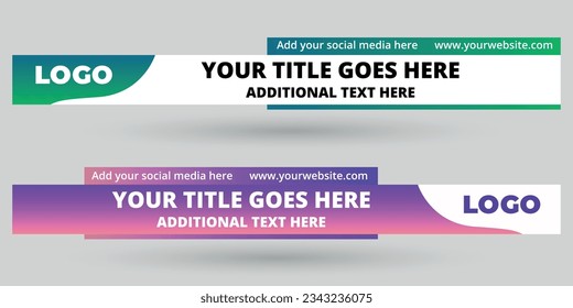 Abstract geometric lower third banner template design vector illustration