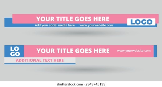 Abstract geometric lower third banner template design vector illustration