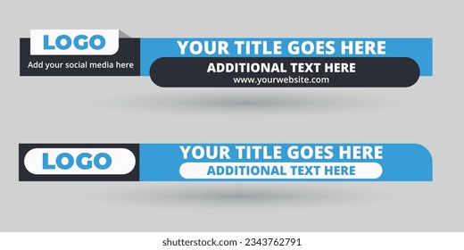 Abstract geometric lower third banner template design vector illustration