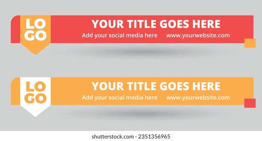 Abstract geometric lower third banner template design vector illustration