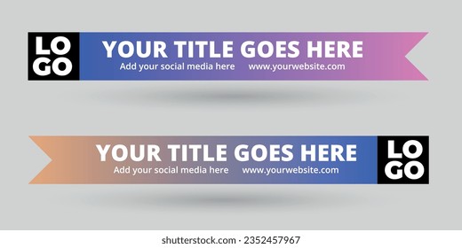 Abstract geometric lower third banner template design vector illustration