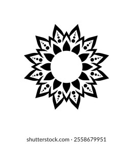 Abstract Geometric Mandala in Black and White