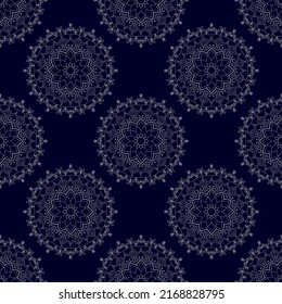 Abstract geometric mandala ethnic seamless pattern design. Aztec fabric carpet mandala ornaments textile decorations wallpaper. Tribal boho native mandala turkey Indian traditional embroidery vector 