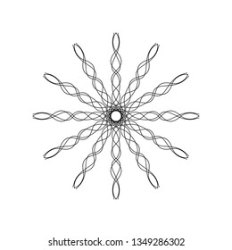 Abstract Geometric Mandala Outline ornament decorative