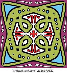 Abstract geometric mandala vintage ethnic seamless pattern ornamental
