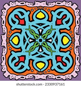 Abstract geometric mandala vintage ethnic seamless pattern ornamental