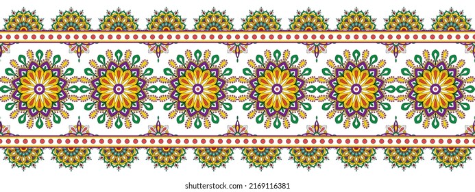 Abstract Geometric mandalas ethnic seamless pattern design. Aztec fabric carpet mandala ornaments textile decorations wallpaper. Tribal boho native mandala ornaments textile vector background.