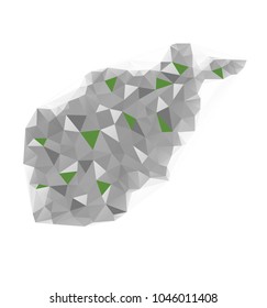 Abstract geometric map of Afghanistan.