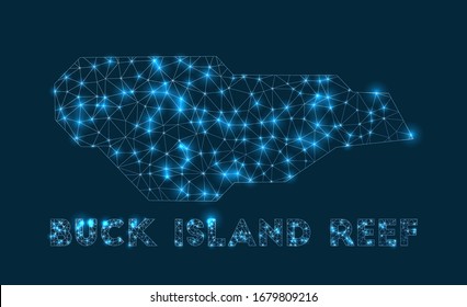 Abstract geometric map of Buck Island Reef. Internet connections and telecommunication design. Amazing vector illustration.