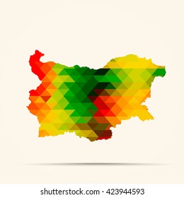 Abstract geometric map Bulgaria background consisting of triangles