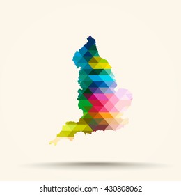 Abstract geometric map England background consisting of triangles