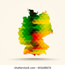 Abstract geometric map Germany background consisting of triangles