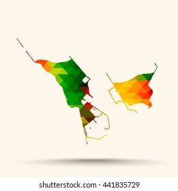 Abstract geometric map Heligoland background consisting of triangles