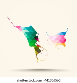 Abstract geometric map Heligoland background consisting of triangles
