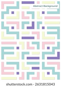 Abstract geometric maze background. Colorful interlocking shapes design. Vibrant retro style background. with color pastel, unique and interesting.