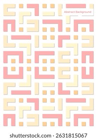Abstract geometric maze background. Colorful interlocking shapes design. Vibrant retro style background. with color pastel, unique and interesting.