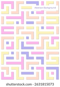 Abstract geometric maze background. Colorful interlocking shapes design. Vibrant retro style background. with color pastel, unique and interesting.