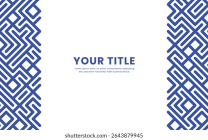Abstract geometric maze lines on white background. Geometric design vector.