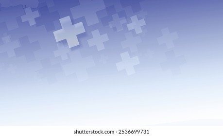 Abstract geometric medical cross shape medicine and science concept background