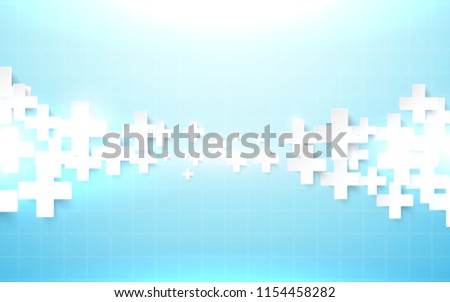 Abstract geometric medical cross shape medicine and science concept background