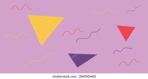 abstract geometric memphis background banner