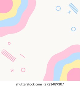 Fondo geométrico Abstractas de Memphis con ondas fluidas pastel y Formas minimalistas