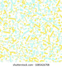 Abstract geometric 
memphis seamless pattern. Trendy colors. Retro background.
