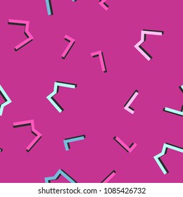 Abstract geometric 
memphis seamless pattern. Trendy colors. Retro background.
