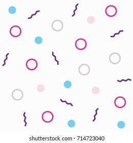 Abstract Geometric Memphis Seamless Pattern Background For Scrapbook, Flyers, Posters, Web, Greeting Cards.
