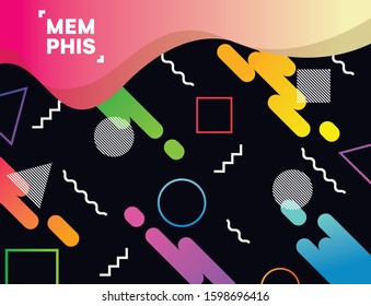 Abstract Geometric with Memphis Style Background