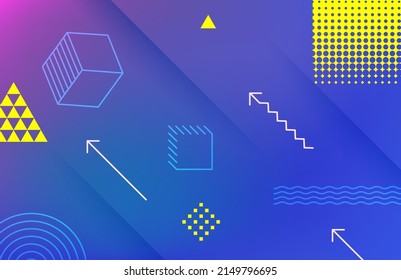 Abstract geometric memphis style vector background