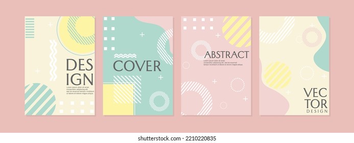 abstract geometric memphis templates set.Universal book cover Designs for Annual Report, journal, Brochures, Flyers, Presentations, Leaflet, Magazine.