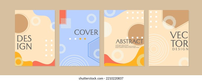 abstract geometric memphis templates set.Universal book cover Designs for Annual Report, journal, Brochures, Flyers, Presentations, Leaflet, Magazine.