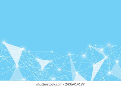 Abstract geometric mesh lines and dot connection on white background. Triangle pattern. Vector illustration
