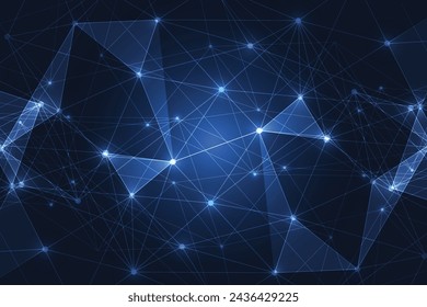 Líneas de malla geométricas abstractas y conexión de puntos sobre fondo blanco. Patrón de triángulo. Ilustración de vector