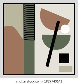 Abstract Geometric mid century modern wall art. Minimalist wall decor. Single large wall Decorations for living room, office and Bedroom.